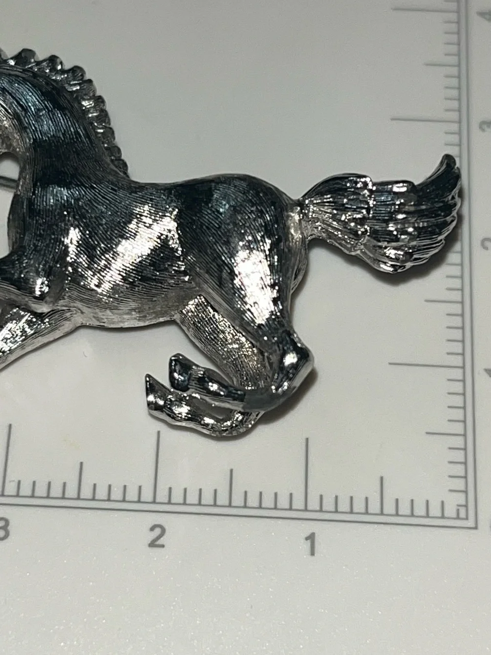 Vintage Signed Monet Silver Tone Galloping Horse Brooch Equestrian Pin